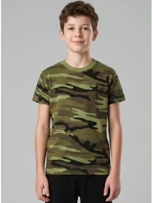 Detské tričko ALTISPORT NoPrint NP/ALK941 CAMOUFLAGE GREEN