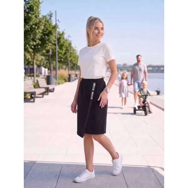  Dámska sukňa KIXMI SIBILA ČIERNA / MODRÁ 