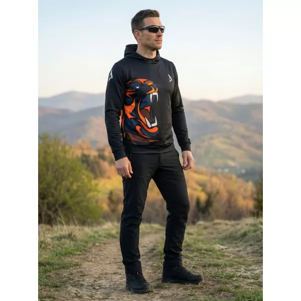  Pánska funkčná mikina premium ALTISPORT VOJ/ALM029MI01 ČIERNOORANŽOVÁ 