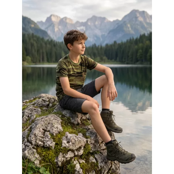  Detské tričko ALTISPORT NoPrint NP/ALK941 CAMOUFLAGE GREEN 