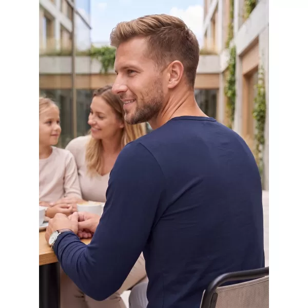  Pánske tričko s dlhým rukávom ALTISPORT NoPrint NP/ALM911 NÁMORNÁ modrá 