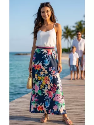 Dámska sukňa KIXMI SONYA TMAVO modrá