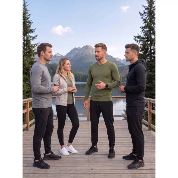  Pánske tričko s dlhým rukávom ALTISPORT NoPrint NP/ALM911 KHAKI 
