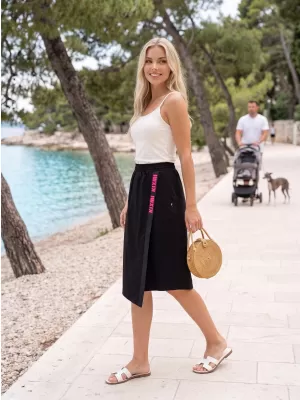 Dámska sukňa KIXMI SIBILA ČIERNA/RUŽOVÁ