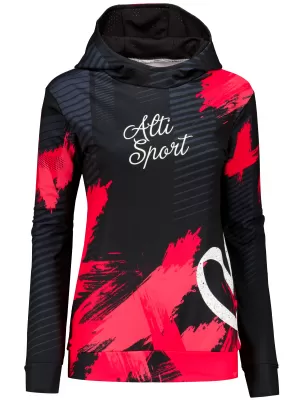 Dámska funkčná mikina premium ALTISPORT VOJ/ALW027MI01 ČIERNA/ČERVENÁ