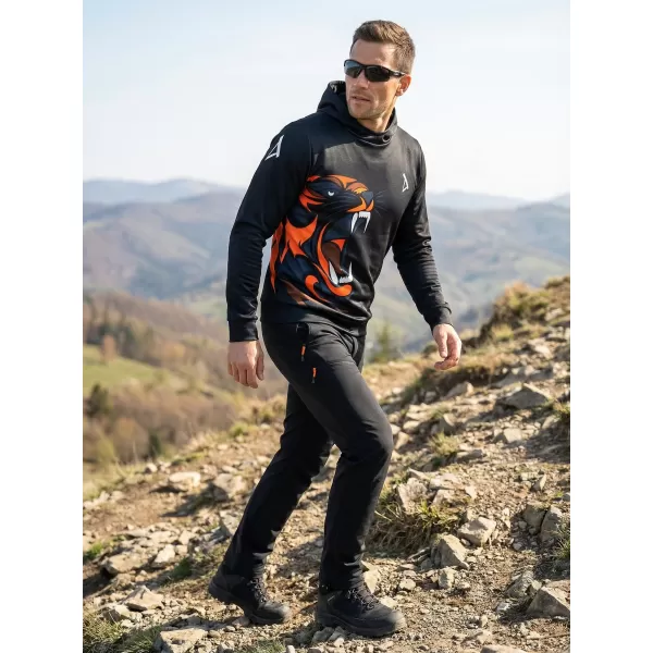  Pánska funkčná mikina premium ALTISPORT VOJ/ALM029MI01 ČIERNOORANŽOVÁ 