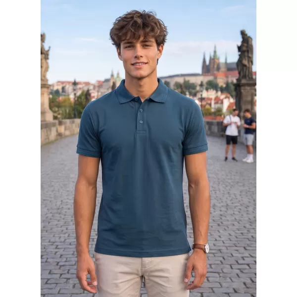  Pánske tričko s golierom ALTISPORT NoPrint NP/ALM302 NÁMORNÁ modrá 
