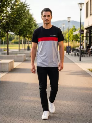 Pánske tričko SAM 73 ERNESTO MT 840 SVETLO šedá