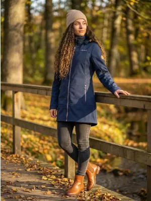 Dámsky softshellový kabát ALTISPORT CIARA TMAVO MODRÁ/STRIEBORNÁ