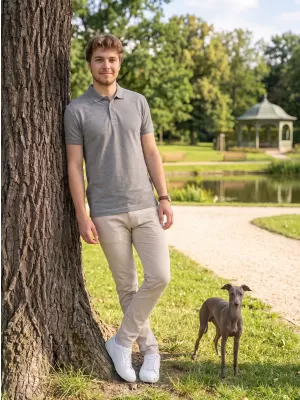 Pánske tričko s golierom ALTISPORT NoPrint NP/ALM302 TMAVO ŠEDÝ MELIER