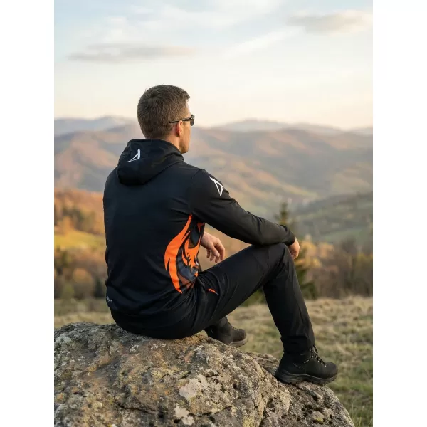  Pánska funkčná mikina premium ALTISPORT VOJ/ALM029MI01 ČIERNOORANŽOVÁ 