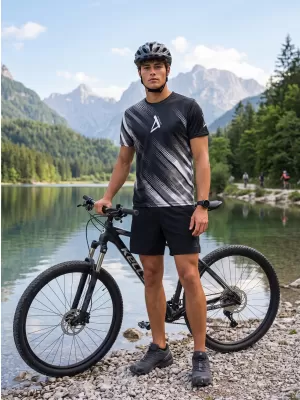 Pánske funkčné tričko premium ALTISPORT VOJ/ALM028TR01 ČIERNOBIELA