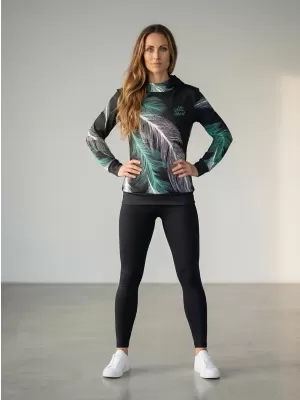 Dámska funkčná mikina premium ALTISPORT VOJ/ALW001MI01 ČIERNA/TYRKYSOVÁ
