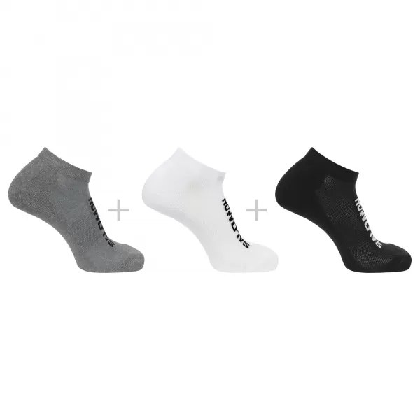  Ponožky SALOMON EVERYDAY LOW 3-PACK LC2087100 ČIERNA/BIELA/MEDOVO ŠEDÁ MELANŽ 