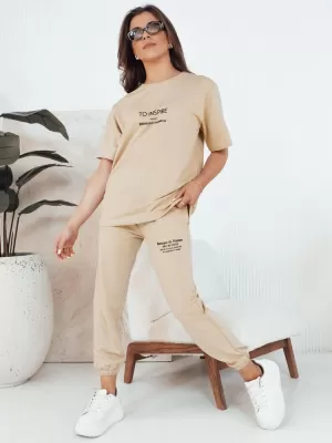 Dámska tepláková súprava DSTREET SIPAN AY1043 BÉŽOVÁ