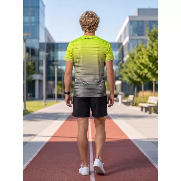  Pánske tričko premium ALTISPORT VOJ/ALM031TR01 ČIERNA/FLUO YELLOW 
