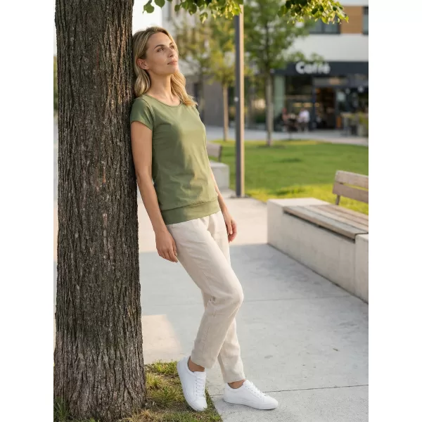  Dámske tričko ALTISPORT NP/ALW021 KHAKI 