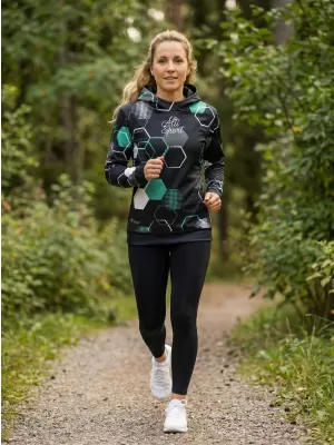 Dámska funkčná mikina premium ALTISPORT VOJ/ALW037MI01 ČIERNA/TYRKYSOVÁ