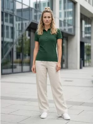 Dámske tričko s golierom ALTISPORT NP/ALW012 DARK GREEN