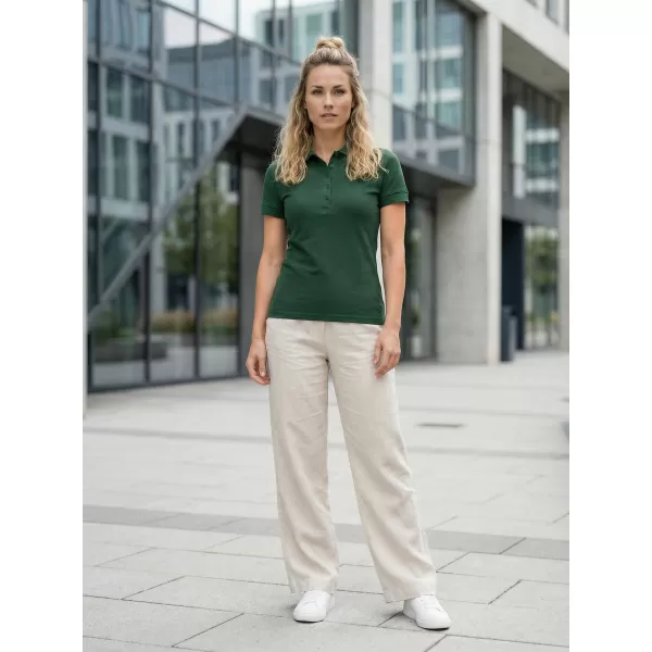  Dámske tričko s golierom ALTISPORT NP/ALW012 DARK GREEN 