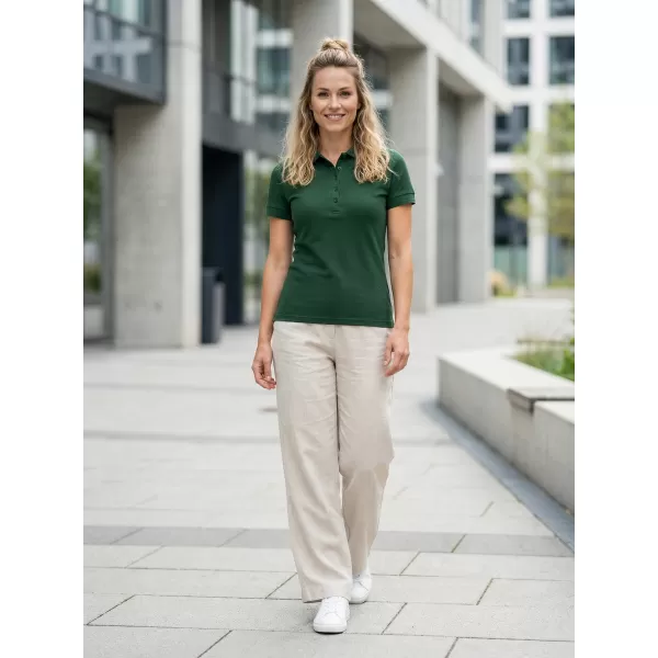  Dámske tričko s golierom ALTISPORT NP/ALW012 DARK GREEN 