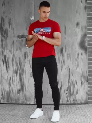 Pánske tričko DSTREET RX5553 ČERVENÁ