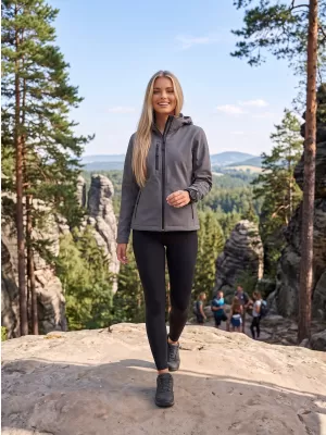Dámska softshellová bunda ALTISPORT NP/ALW125 TMAVO ŠEDÝ MELIER