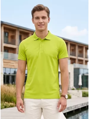 Pánske tričko golierom ALTISPORT NoPrint NP/ALM712 LIME