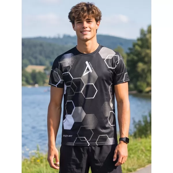  Pánske funkčné tričko premium ALTISPORT VOJ/ALM037TR01 ČIERNOBIELA 