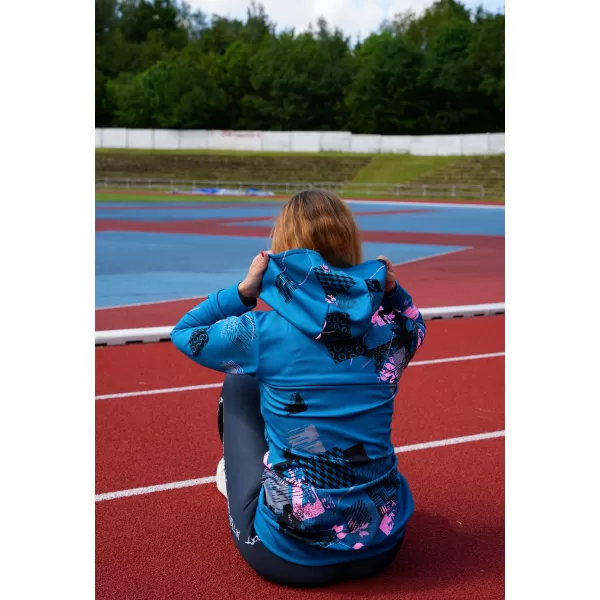  Dámska mikina premium ALTISPORT VOJ/ALW009MI01 EMERALD/SVETLO RUŽOVÁ 