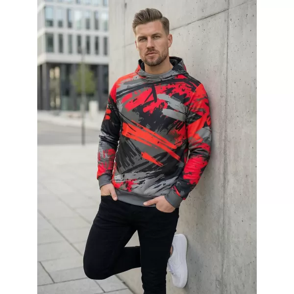  Pánska prémiová mikina ALTISPORT VOJ/ALM014MI01 ČIERNA A ČERVENÁ 