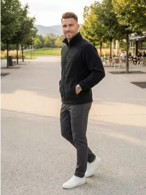 Pánska fleece mikina ALTISPORT NP/ALM105 EBONY GRAY
