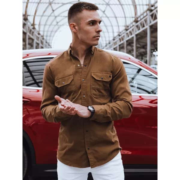  Pánska košeľa DSTREET DX2580 KARAMEL 