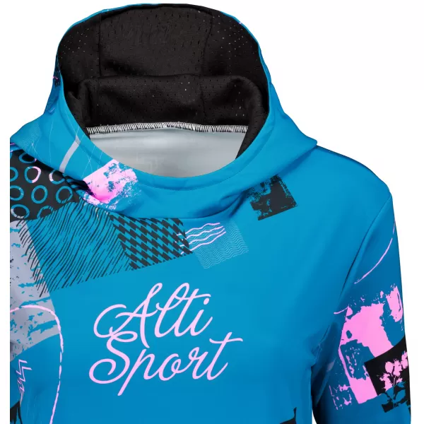  Dámska mikina premium ALTISPORT VOJ/ALW009MI01 EMERALD/SVETLO RUŽOVÁ 
