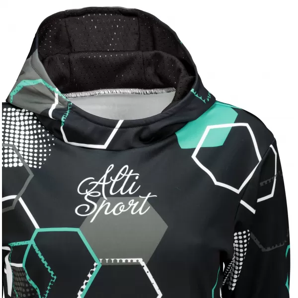  Dámska funkčná mikina premium ALTISPORT VOJ/ALW037MI01 ČIERNA/TYRKYSOVÁ 