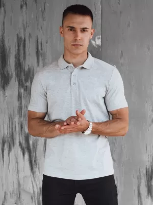 Pánske T -shirt s golierom DSTREET PX0597 SVETLO GREY
