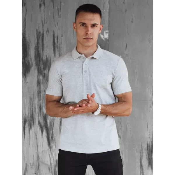  Pánske T -shirt s golierom DSTREET PX0597 SVETLO GREY 