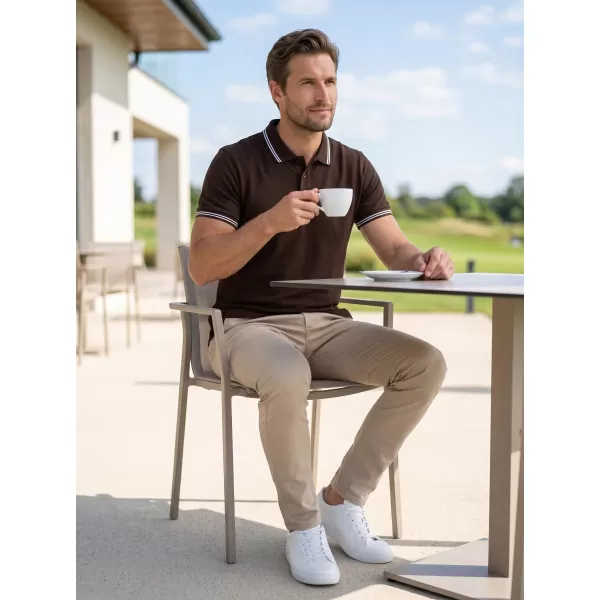  Pánske tričko s golierom ALTISPORT NoPrint NP/ALM912 KÁVU 