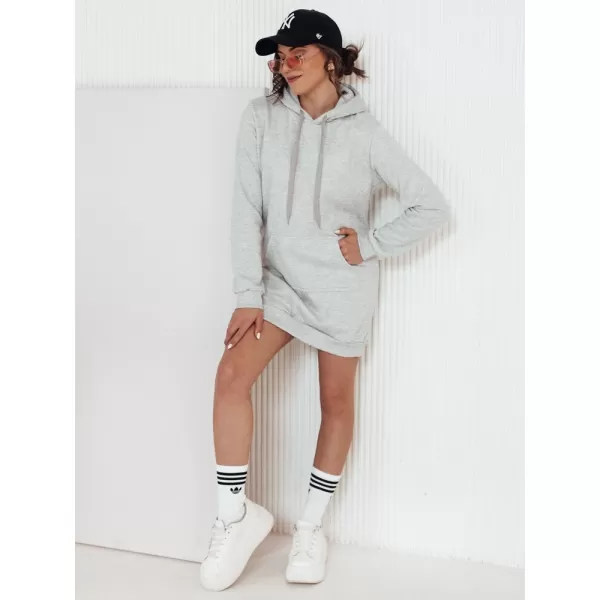  Dámske mikinové šaty DSTREET TIMMY EY1932 SVETLO ŠEDÁ 