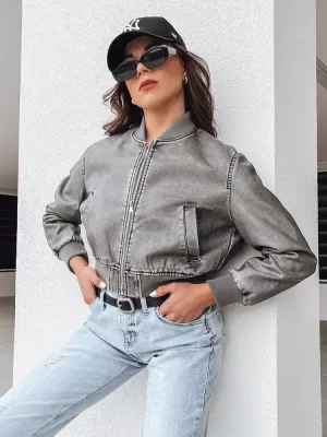 Dámska bunda typu bomber DSTREET SANTOL TY4340 TMAVO ŠEDÁ