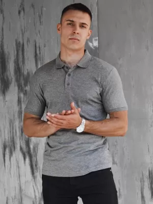 Pánske T -shirt s golierom DSTREET PX0602 tmavošedá