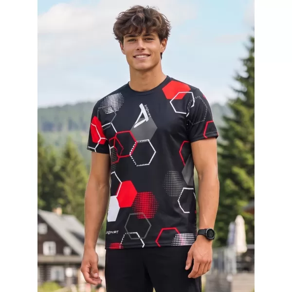  Pánske funkčné tričko premium ALTISPORT VOJ/ALM037TR01 ČIERNOČERVENÁ 