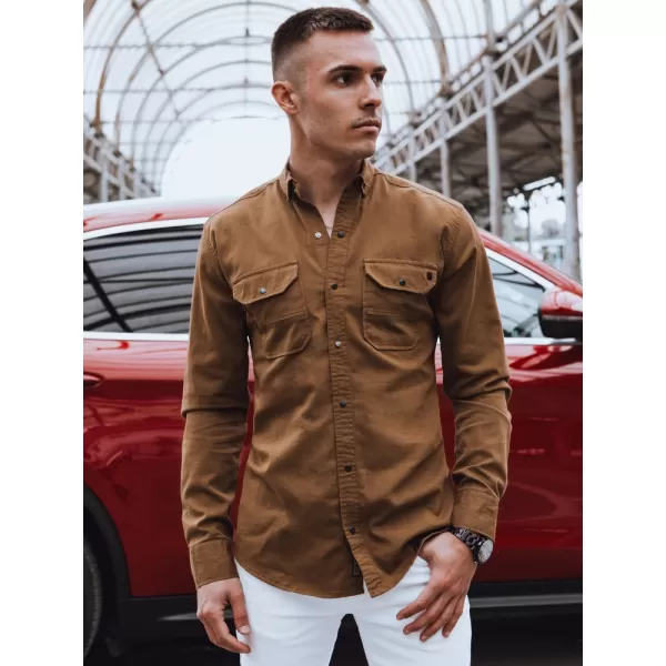  Pánska košeľa DSTREET DX2580 KARAMEL 