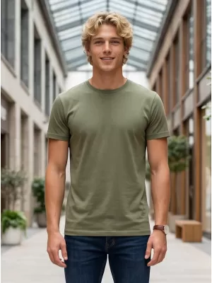 Pánske tričko ALTISPORT NoPrint NP/ALM921 SVETLO KHAKI