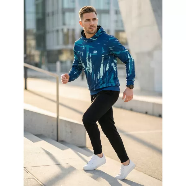  Pánska prémiová mikina ALTISPORT VOJ/ALM010MI01 SMARAGDOVÁ/MODRÁ 