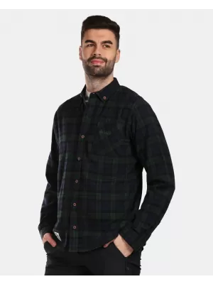 Pánska košeľa KILPI FLANNY-M VM0380KI TMAVO zelená