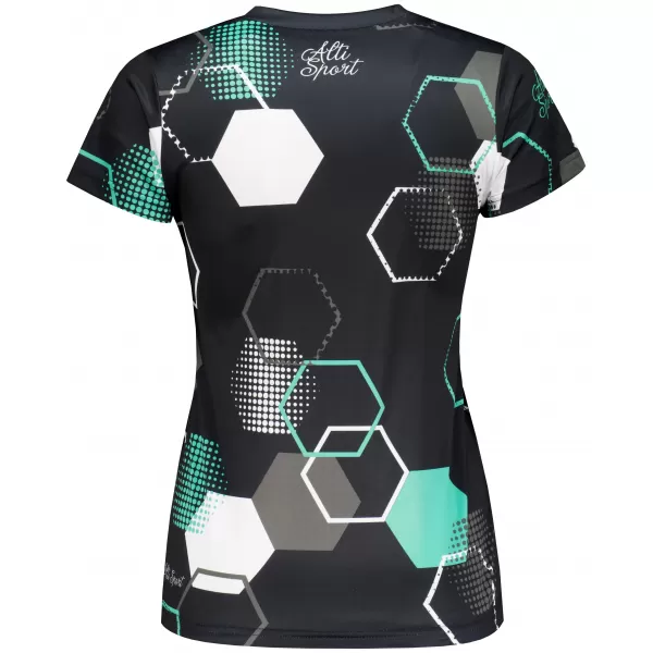  Dámske funkčné tričko premium ALTISPORT VOJ/ALW037TR01 ČIERNA/TYRKYSOVÁ 