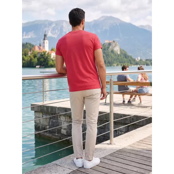  Pánske tričko ALTISPORT NoPrint NP/ALM361 ČERVENÝ MELÍR 