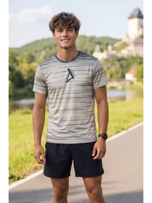 Pánske tričko premium ALTISPORT VOJ/ALM031TR01 ČIERNA/HNEDÁ
