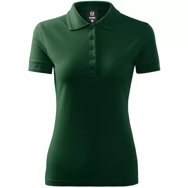  Dámske tričko s golierom ALTISPORT NP/ALW012 DARK GREEN 